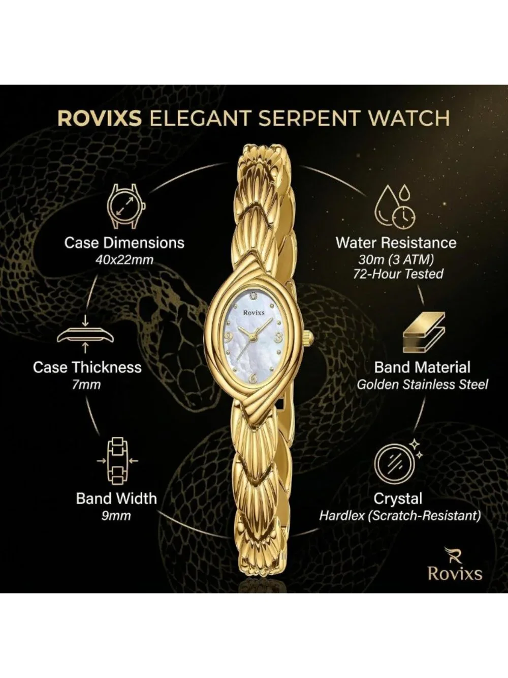Elegant Vintage Women's Quartz Watch - Classic Design, Water Resistant